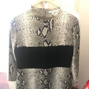 CARVEN Long Sleeve Animal Print Dress